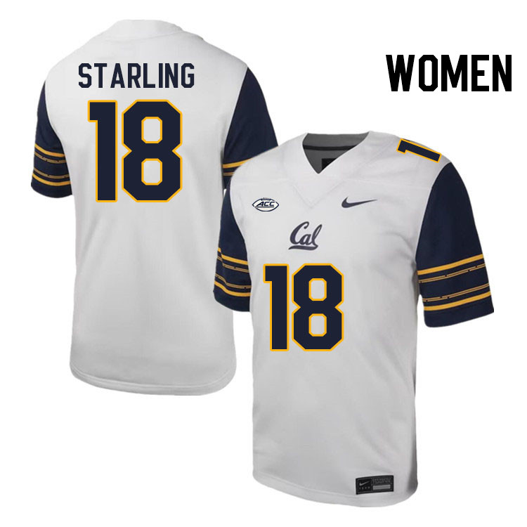 Women #18 Mason Starling California Golden Bears ACC Conference College Football Jerseys Stitched Sa